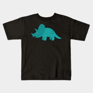 Cool Blue Triceratops Dinosaur. Cute Dino Cartoon. Kids T-Shirt